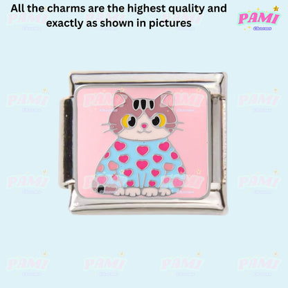 Cute sweet cat cat lover Italian Charms fits all classic Italian charms bracelet