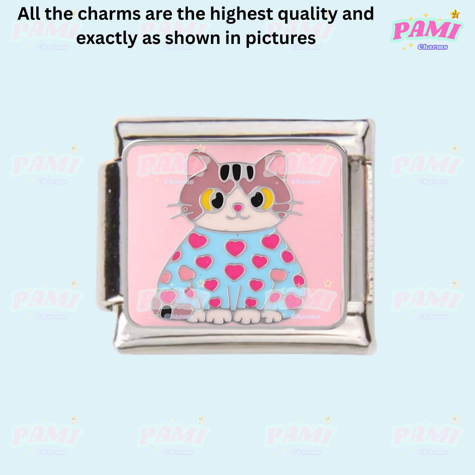 Cute sweet cat cat lover Italian Charms fits all classic Italian charms bracelet