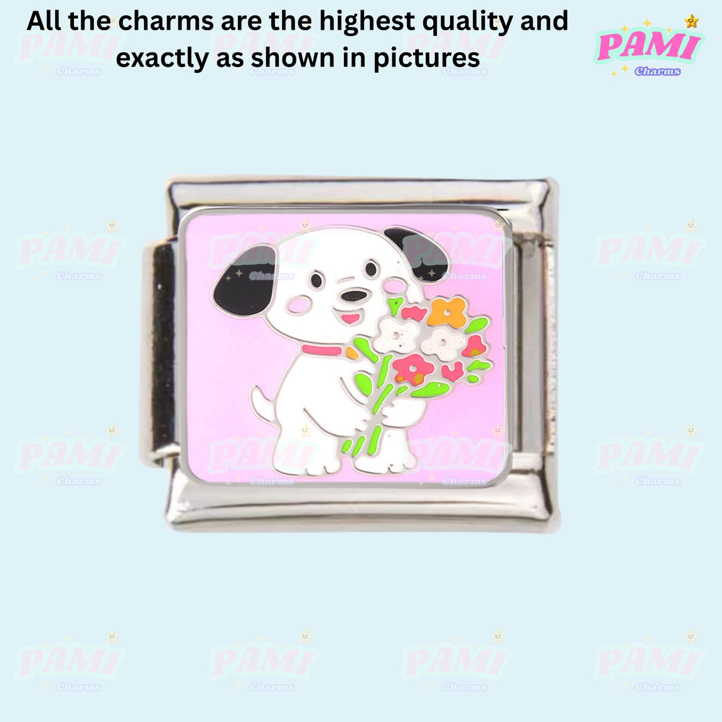 Cute sweet dog Italian Charms fits all Italian charms bracelet