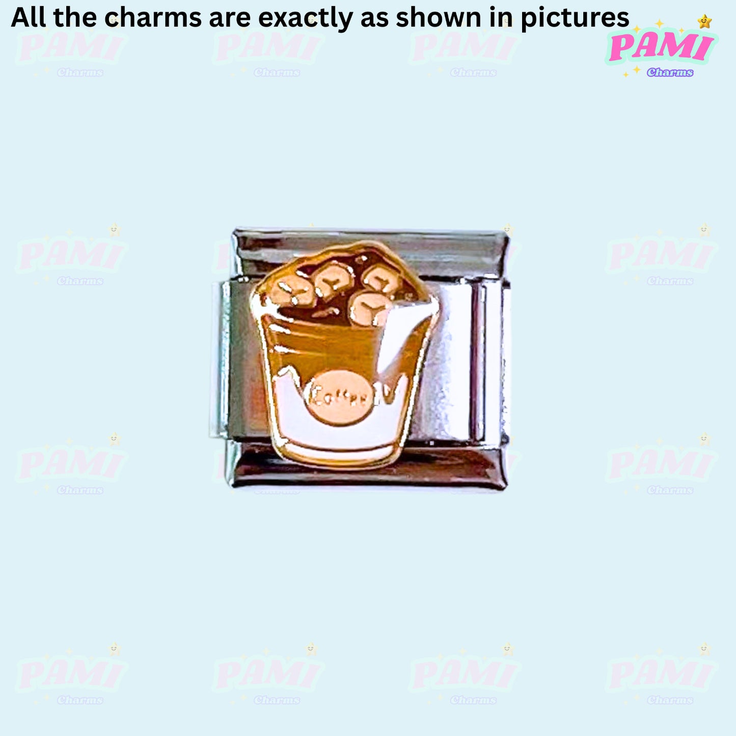 Coffee lover latte cafe Italian Charm fits Italian charm bracelet or major brand