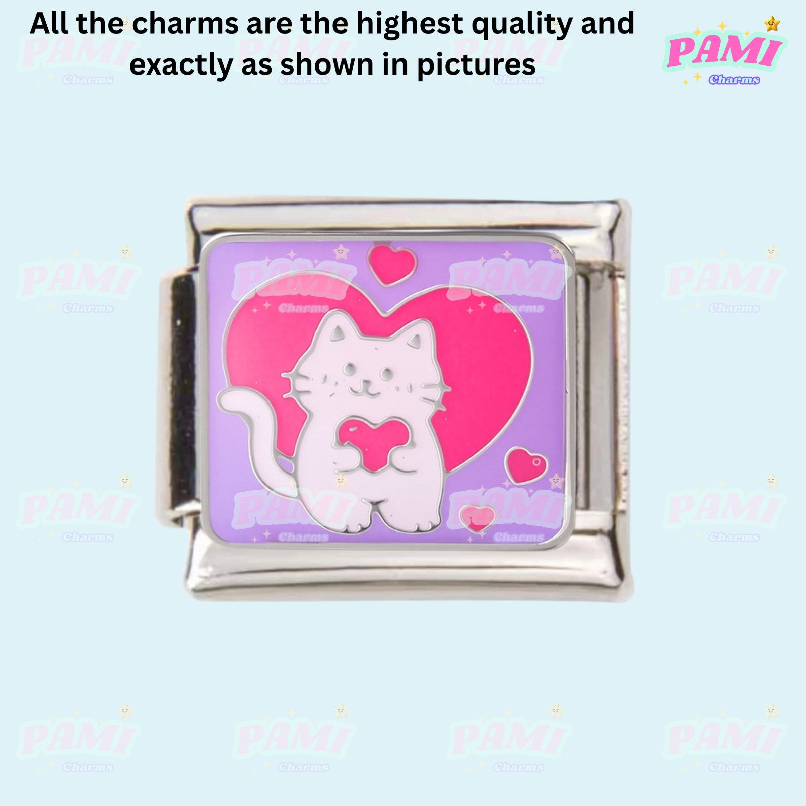 Cute sweet cat cat lover Italian Charms fits all classic Italian charms bracelet
