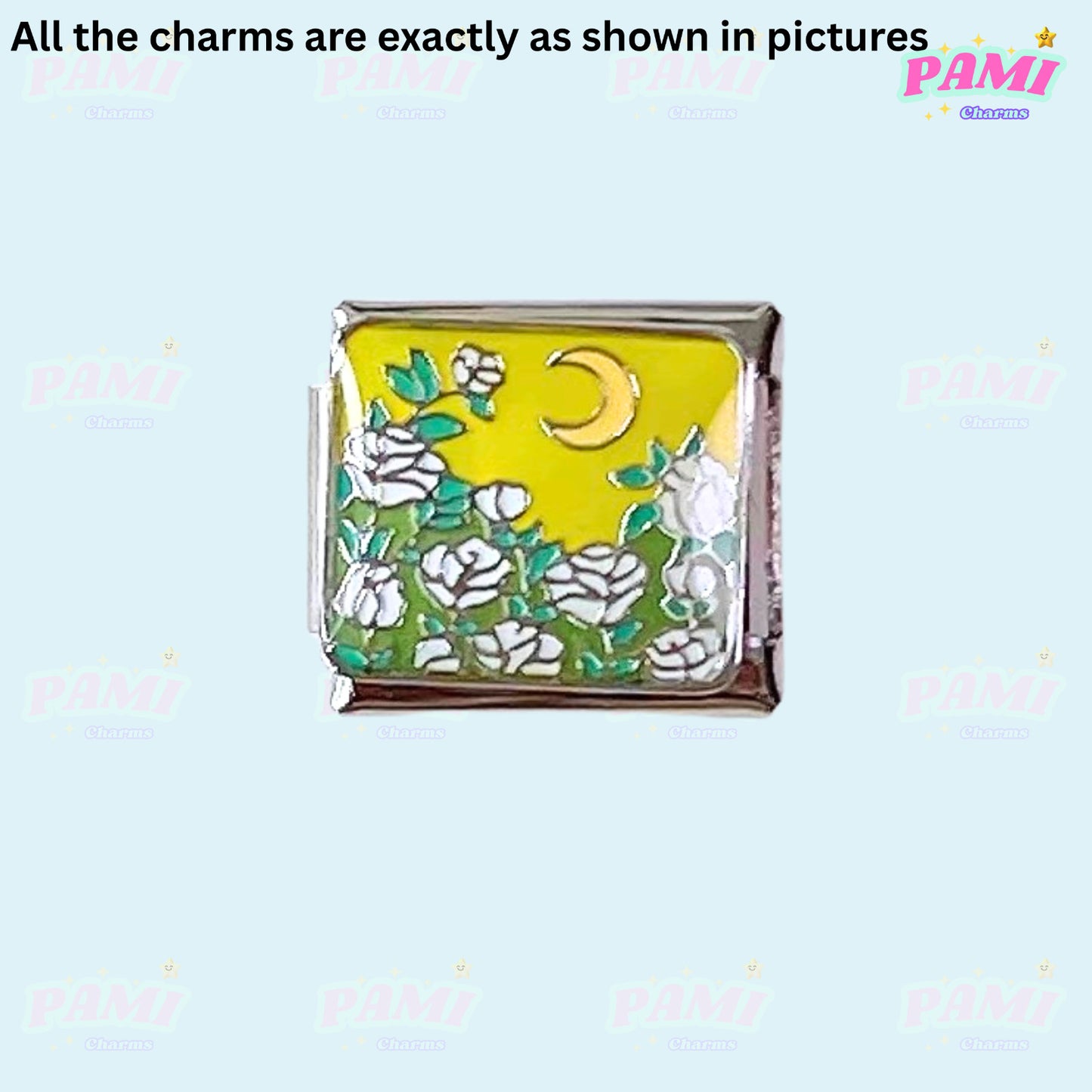 Moon Flowers Nature Italian Charms - Fits All Classic 9mm Bracelets