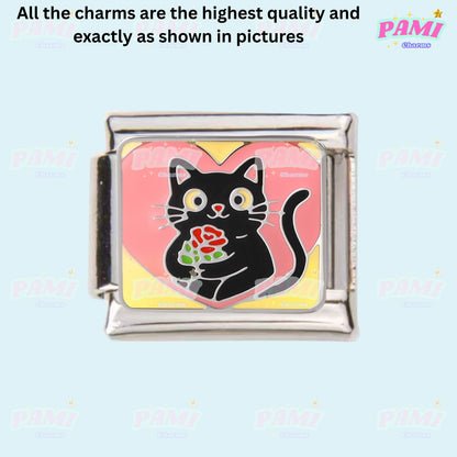 Cute cat cat lover Italian Charms- fits all 9mm classic Italian charms bracelet