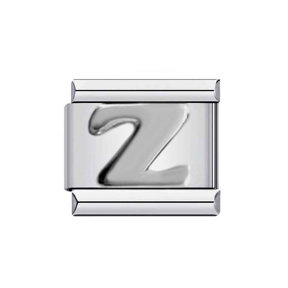 Silver Alphabet Letter Modular Italian Charms - Fits all classic 9mm bracelet Z Italian Charm