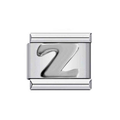 Silver Alphabet Letter Modular Italian Charms - Fits all classic 9mm bracelet Z Italian Charm