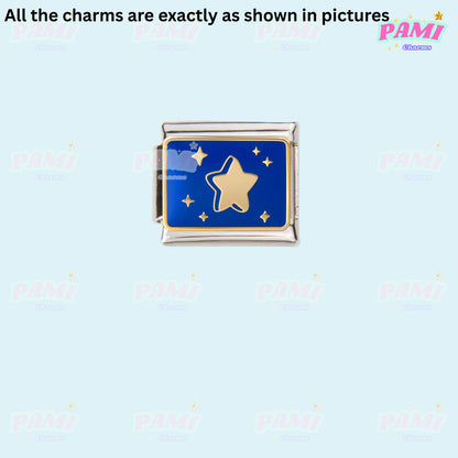 Celestial Galaxy, Star, Moon, Sun Modular Italian Charms - Fits all classic 9mm Bracelet Italian Charm