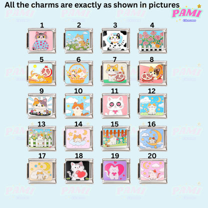 Cute sweet cat cat lover Italian Charms fits all classic Italian charms bracelet