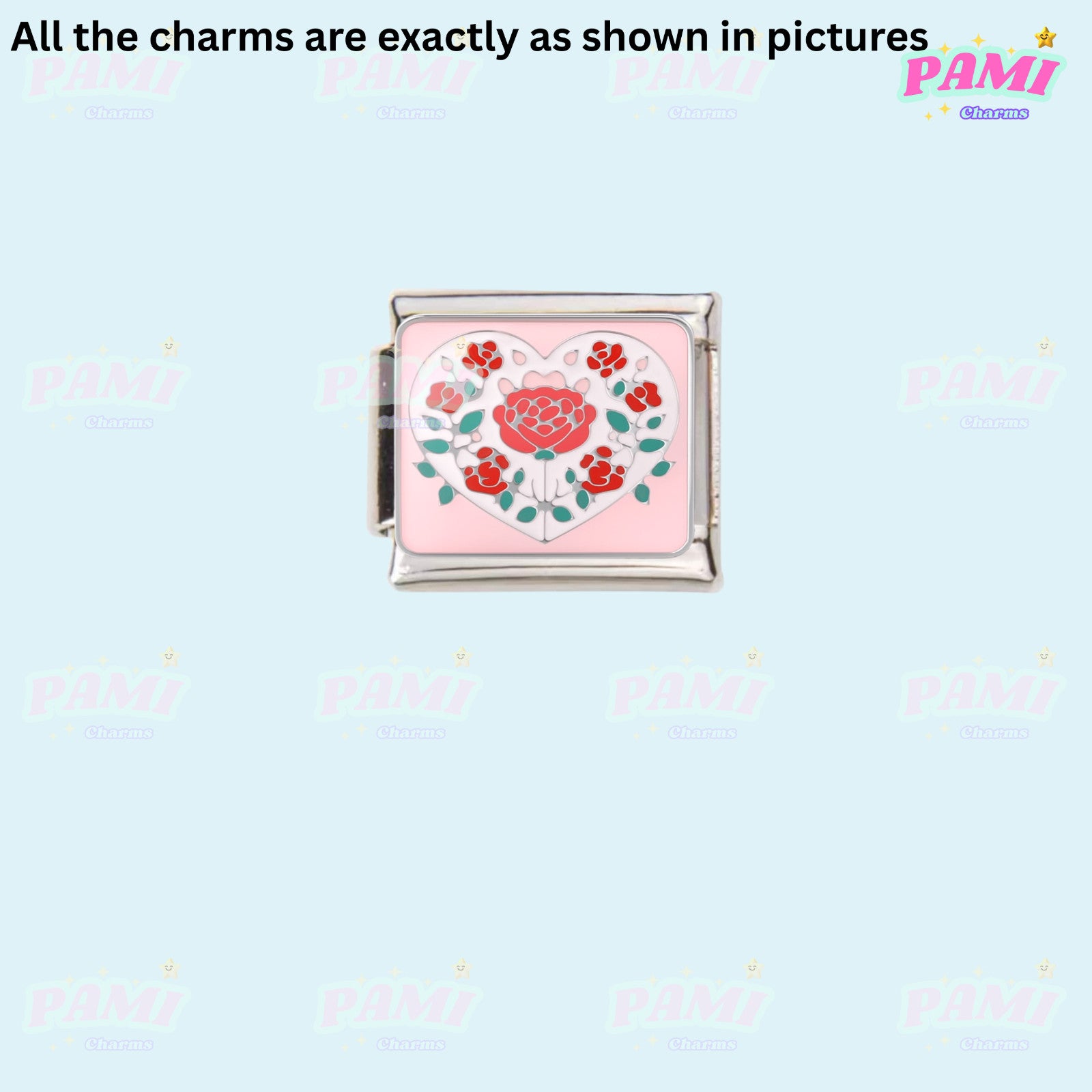 Floral/Flower Tulip, Lotus, Rose Modular Italian Charms - Fits all classic 9mm Bracelet Italian Charm