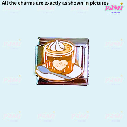 Coffee lover latte cafe Italian Charm fits Italian charm bracelet or major brand