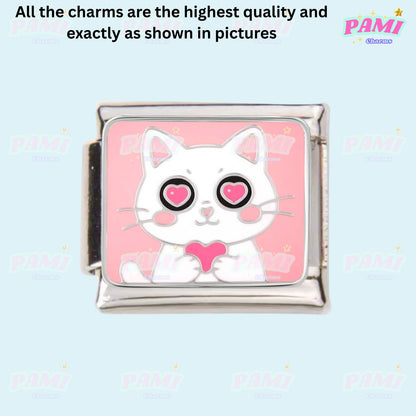 Cute sweet cat cat lover Italian Charms fits all classic Italian charms bracelet