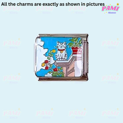 Moon Flowers Nature Italian Charms - Fits All Classic 9mm Bracelets