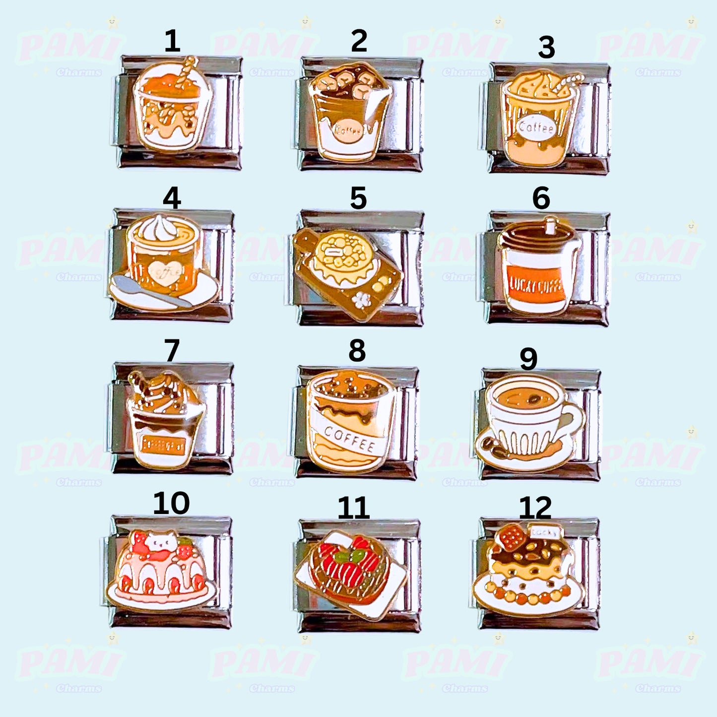 Coffee lover latte cafe Italian Charm fits Italian charm bracelet or major brand