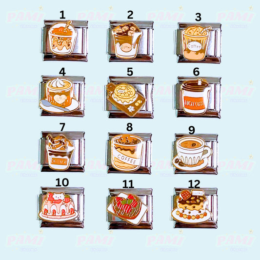 Coffee lover latte cafe Italian Charm fits Italian charm bracelet or major brand
