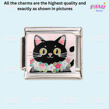 Cute cat cat lover Italian Charms- fits all 9mm classic Italian charms bracelet