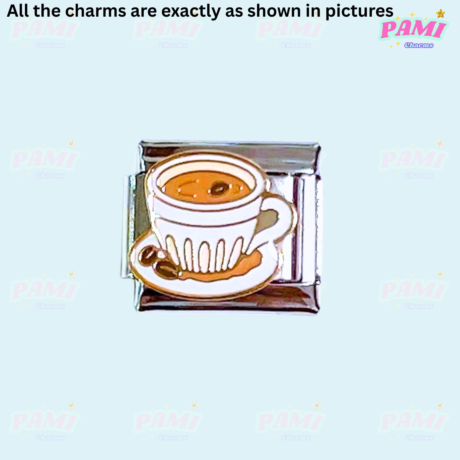 Coffee lover latte cafe Italian Charm fits Italian charm bracelet or major brand