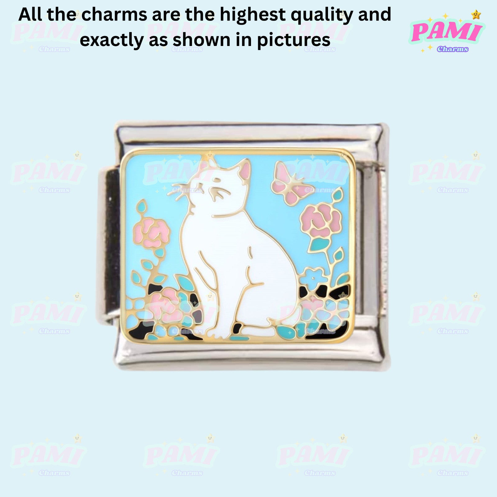 Cute sweet cat paw print Italian Charms fits all Italian charms bracelet