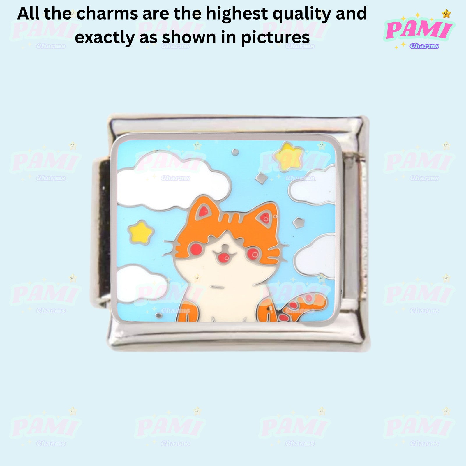 Cute sweet cat cat lover Italian Charms fits all classic Italian charms bracelet