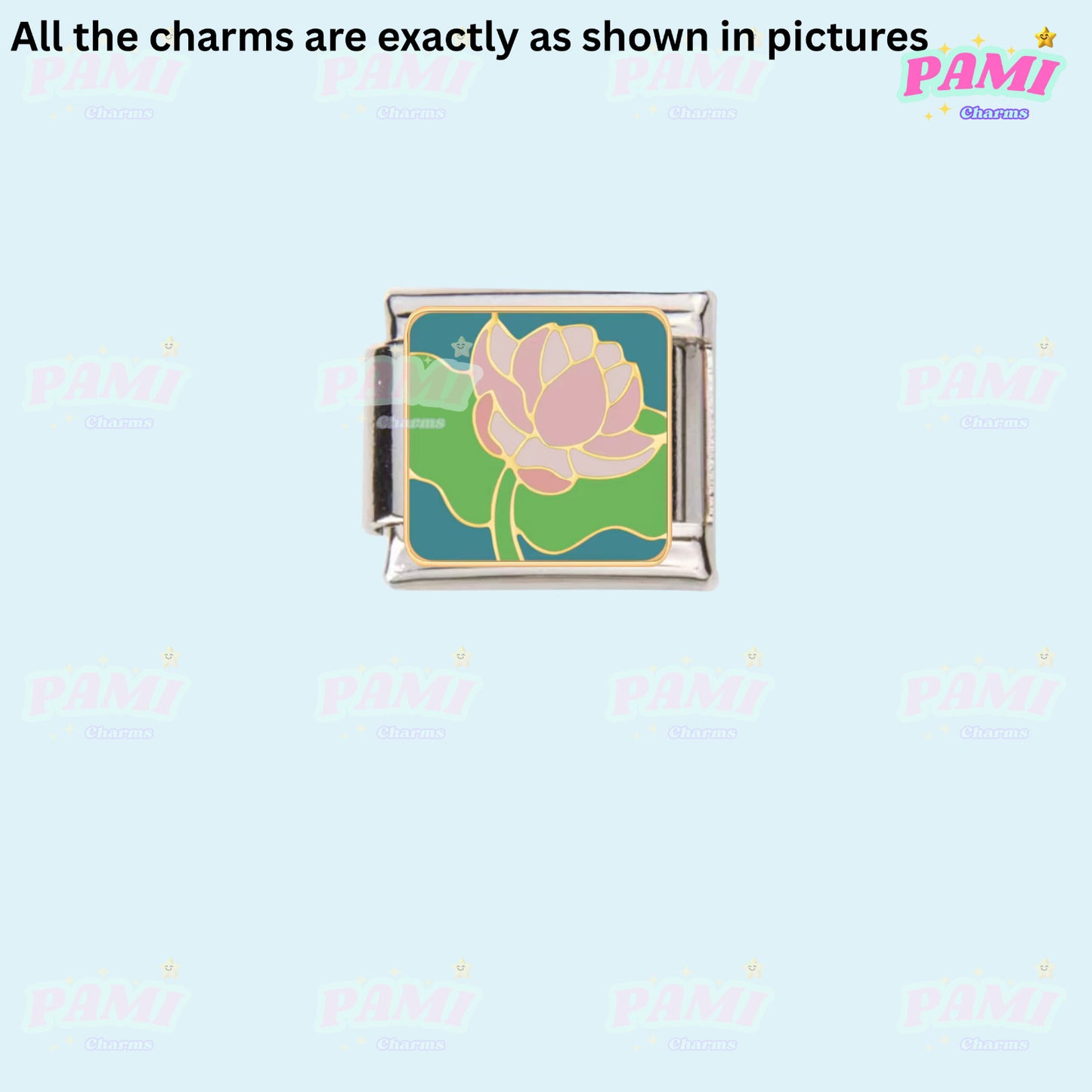 Floral/Flower Tulip, Lotus, Rose Modular Italian Charms - Fits all classic 9mm Bracelet Italian Charm