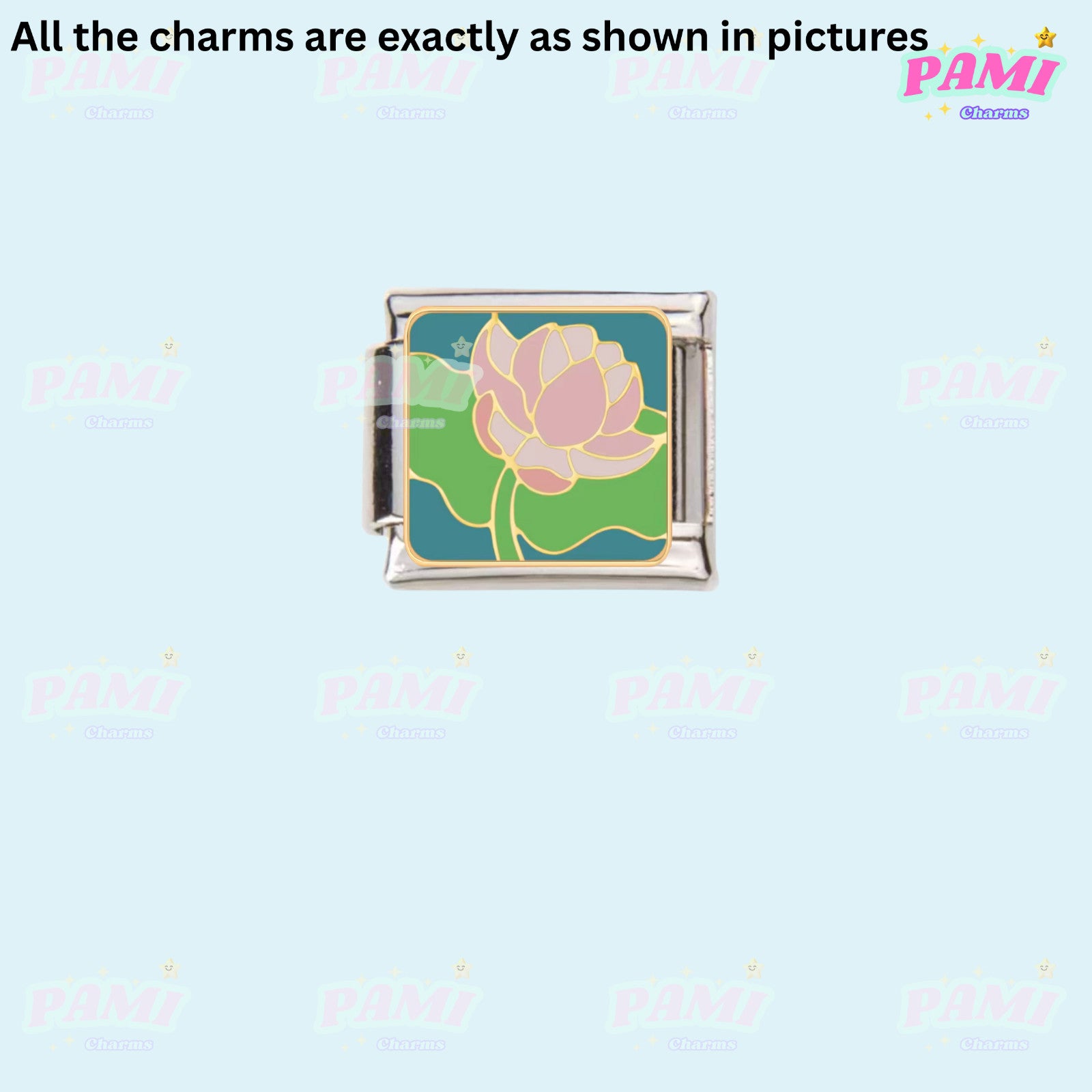 Floral/Flower Tulip, Lotus, Rose Modular Italian Charms - Fits all classic 9mm Bracelet Italian Charm