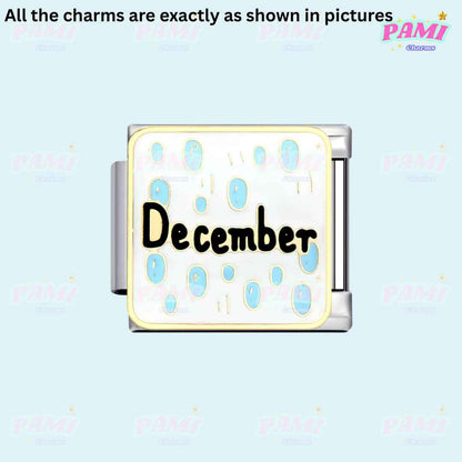 Birth Month Modular Italian Charms - Fits all classic 9mm bracelet 12- December Italian Charm