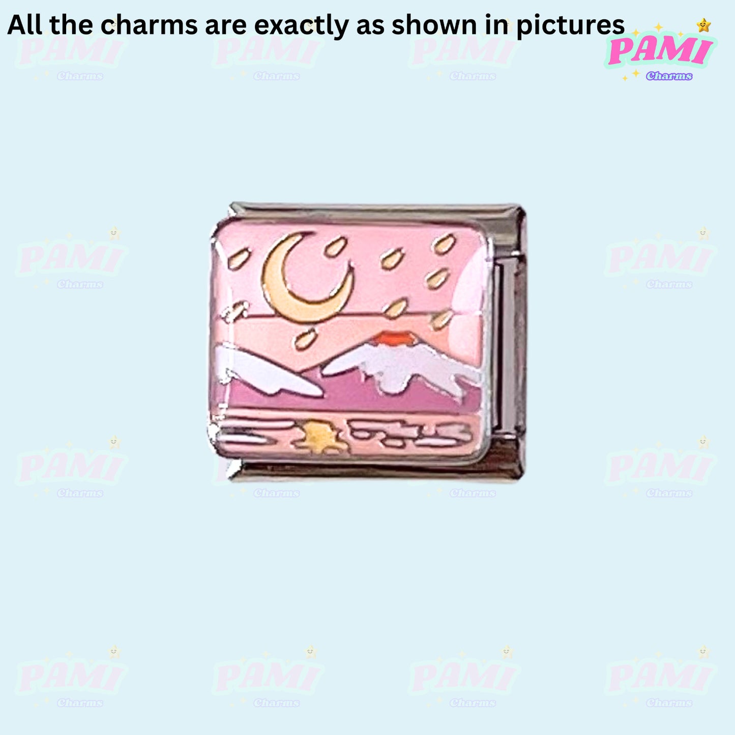 Moon Flowers Nature Italian Charms - Fits All Classic 9mm Bracelets