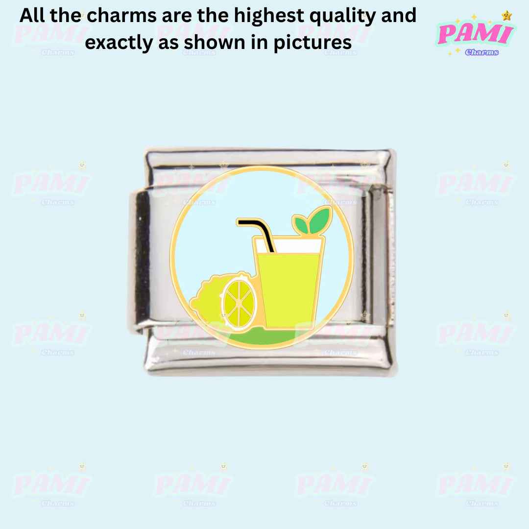 Food Cocktail, Doughnut, Pretzel Modular Italian Charms - Fits all classic 9mm bracelet 15- Mojoto Italian Charm