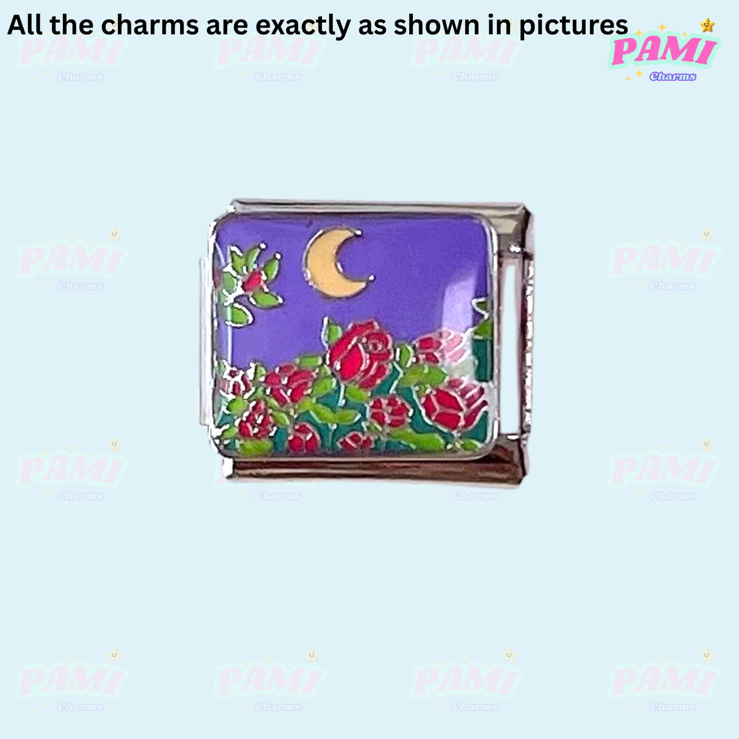 Moon Flowers Nature Italian Charms - Fits All Classic 9mm Bracelets