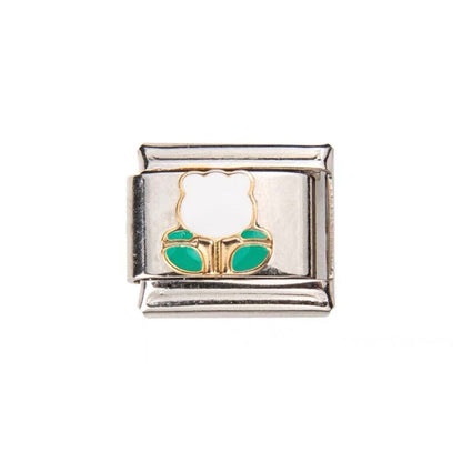 Heart, Floral, Coffee Modular Italian Charms - Fits all classic 9mm bracelet 1 Italian Charm