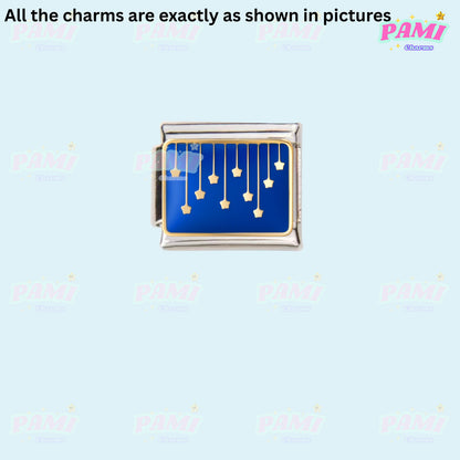 Celestial Galaxy, Star, Moon, Sun Modular Italian Charms - Fits all classic 9mm Bracelet Italian Charm