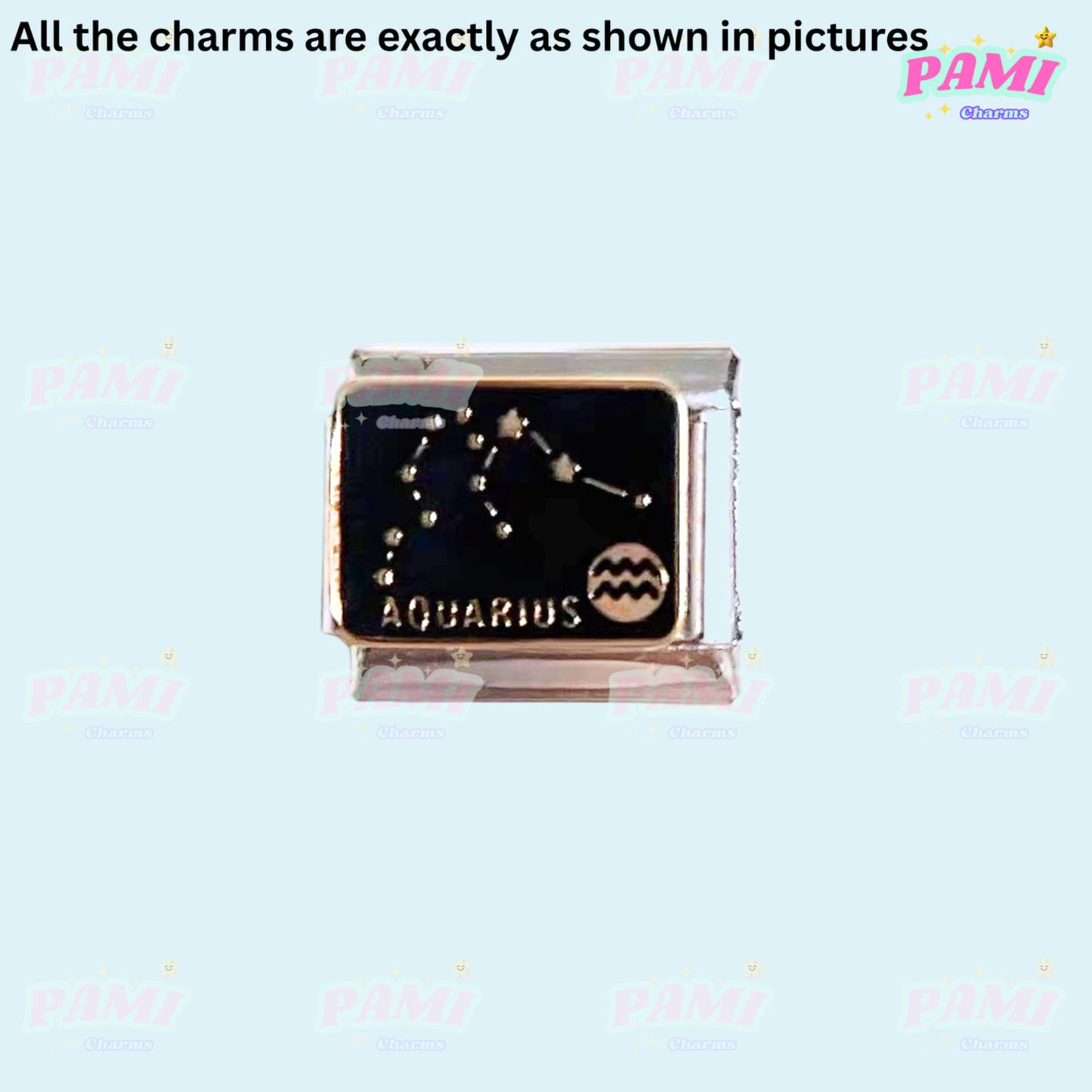 12 Zodiac Star Signs Italian Charms - Fits All Major Brands Italian Charm Bracelet