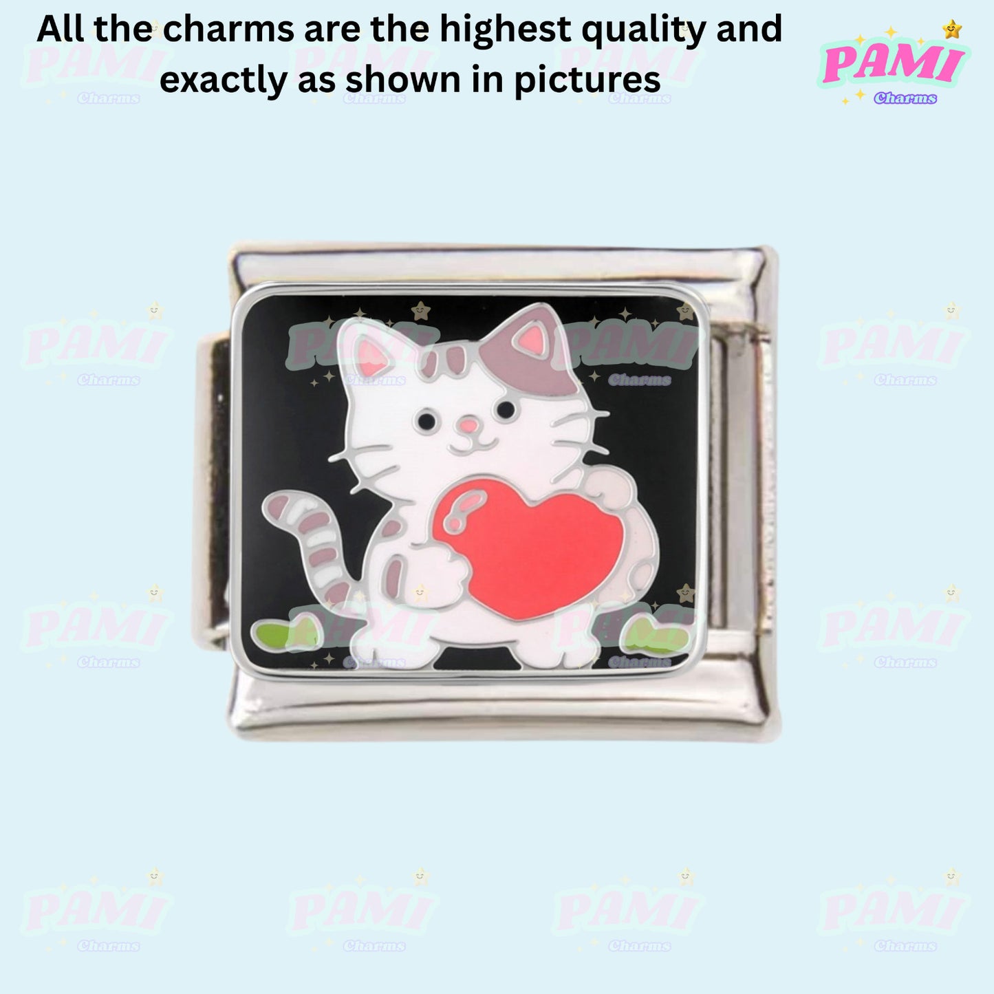 Cute sweet cat cat lover Italian Charms fits all classic Italian charms bracelet