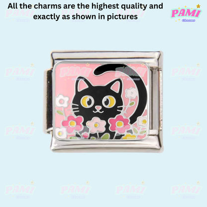 Cute cat cat lover Italian Charms- fits all 9mm classic Italian charms bracelet