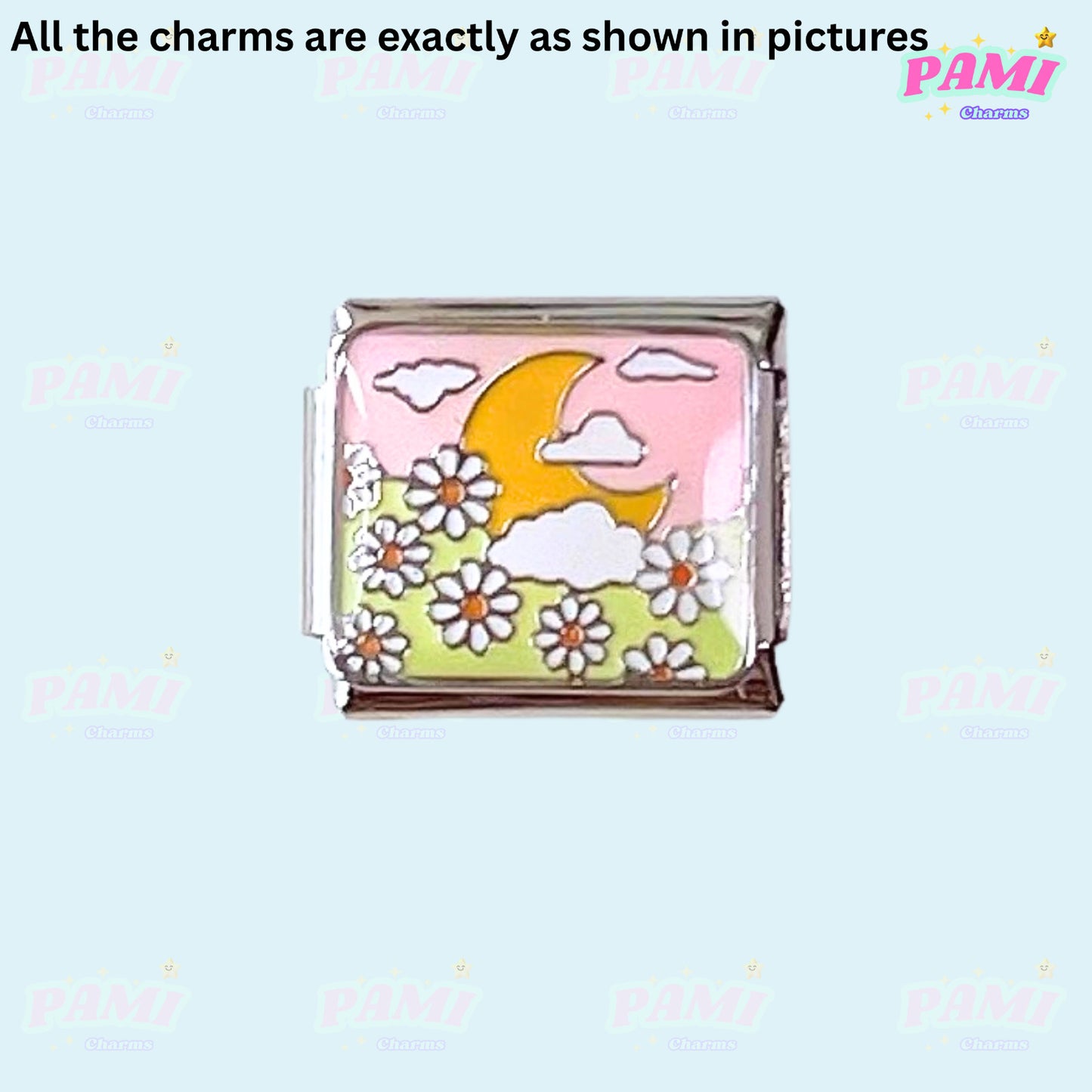 Moon Flowers Nature Italian Charms - Fits All Classic 9mm Bracelets