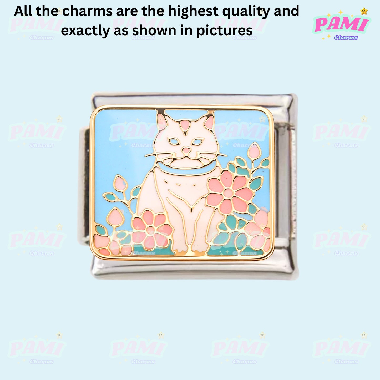 Cute sweet cat paw print Italian Charms fits all Italian charms bracelet