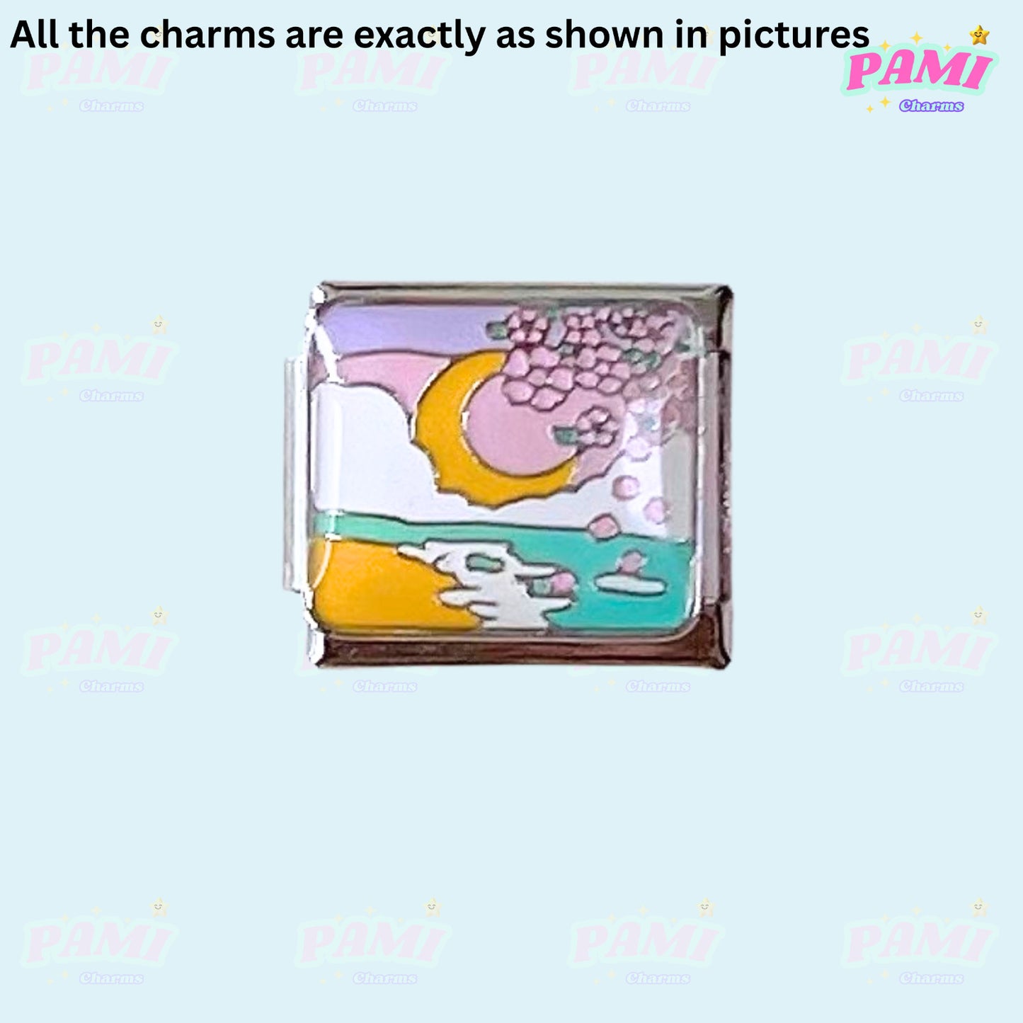 Moon Flowers Nature Italian Charms - Fits All Classic 9mm Bracelets