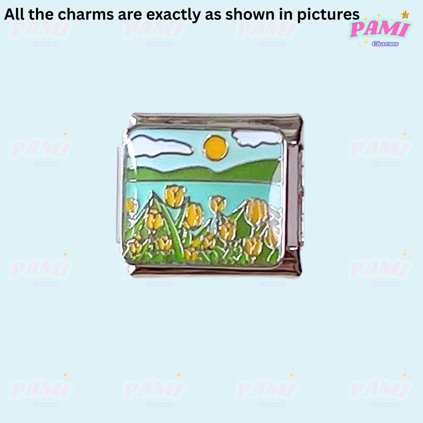 Moon Flowers Nature Italian Charms - Fits All Classic 9mm Bracelets