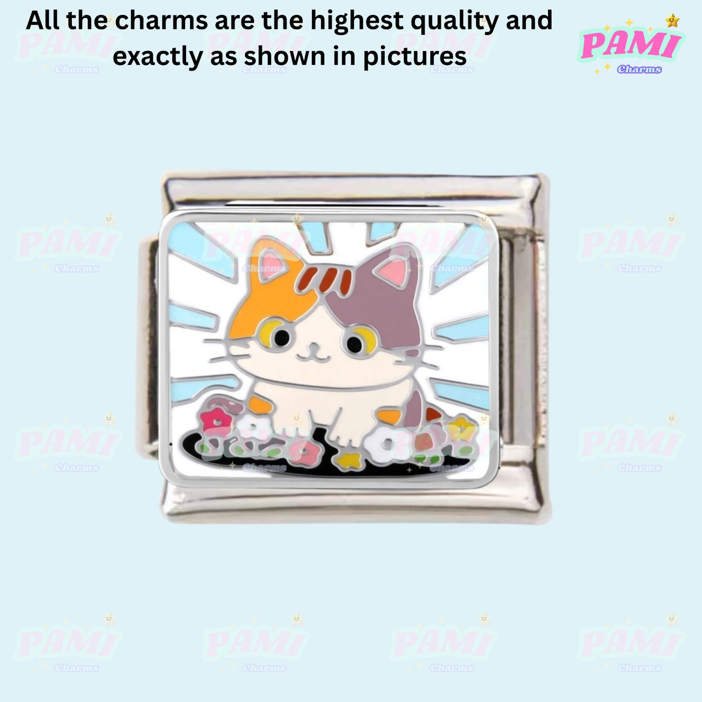 Cute sweet cat cat lover Italian Charms fits all classic Italian charms bracelet