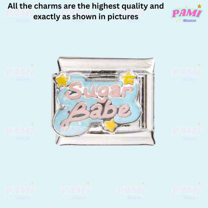 Marriage, Family, Wife, Husband, Love Modular Italian Charms - Fits all classic 9mm bracelet 15- Sugar babe Italian Charm