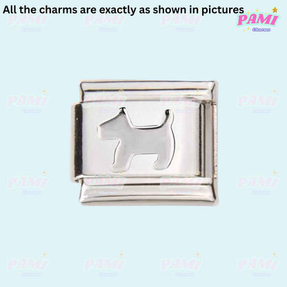 Star/Moon/Sun/Paw Modular Italian Charms - Fits all classic 9mm bracelet 12- Dog Italian Charm