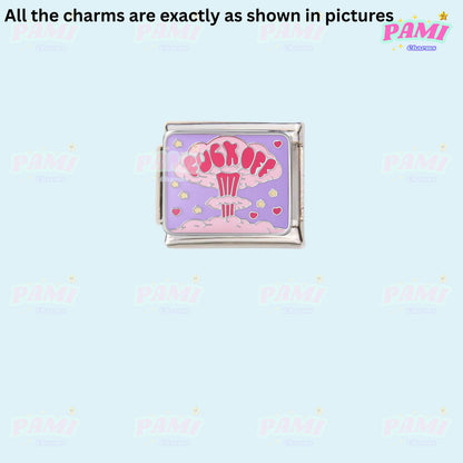 Trendy Quote Motivation Words Modular Italian Charms - Fits all classic 9mm Bracelet Italian Charm
