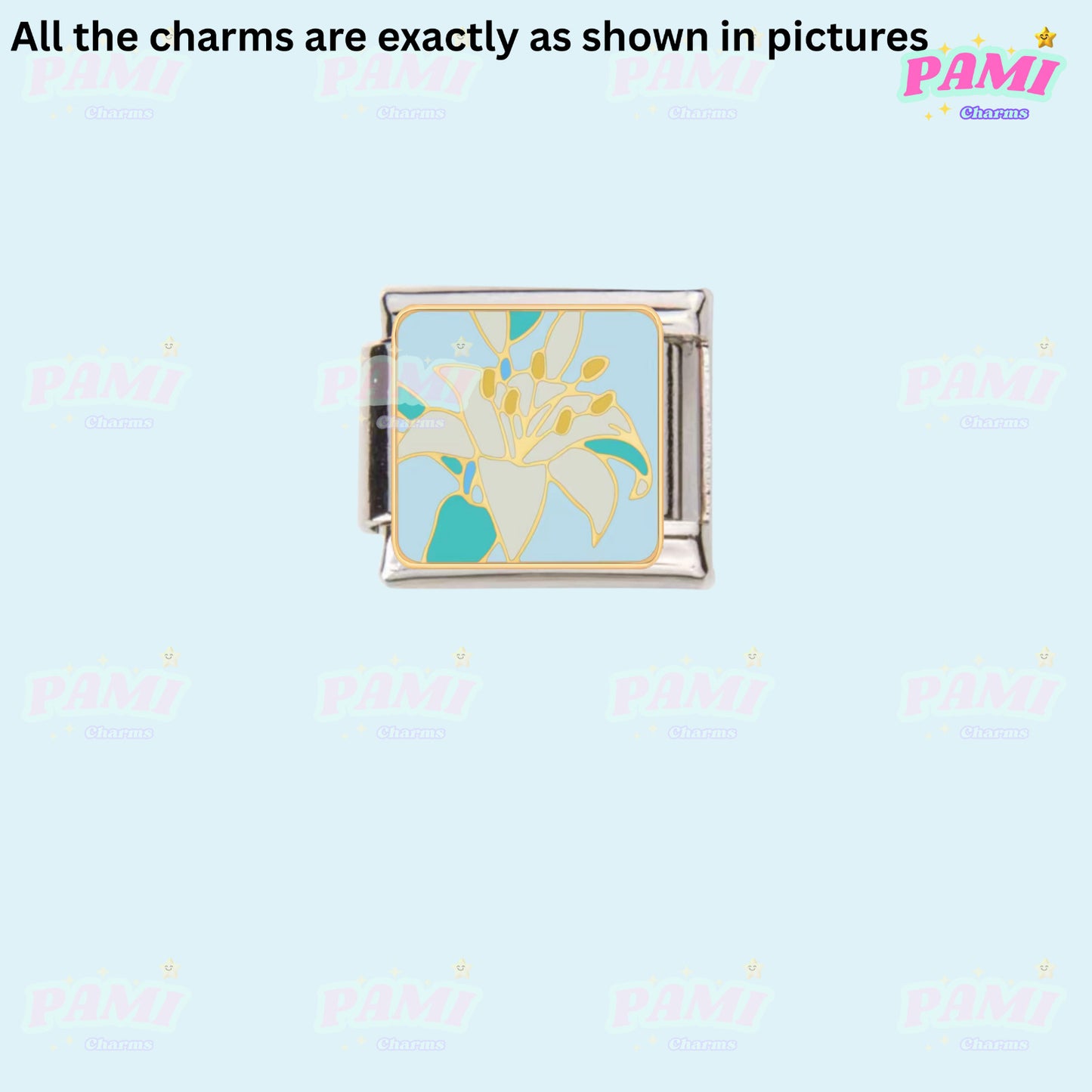 Floral/Flower Tulip, Lotus, Rose Modular Italian Charms - Fits all classic 9mm Bracelet Italian Charm