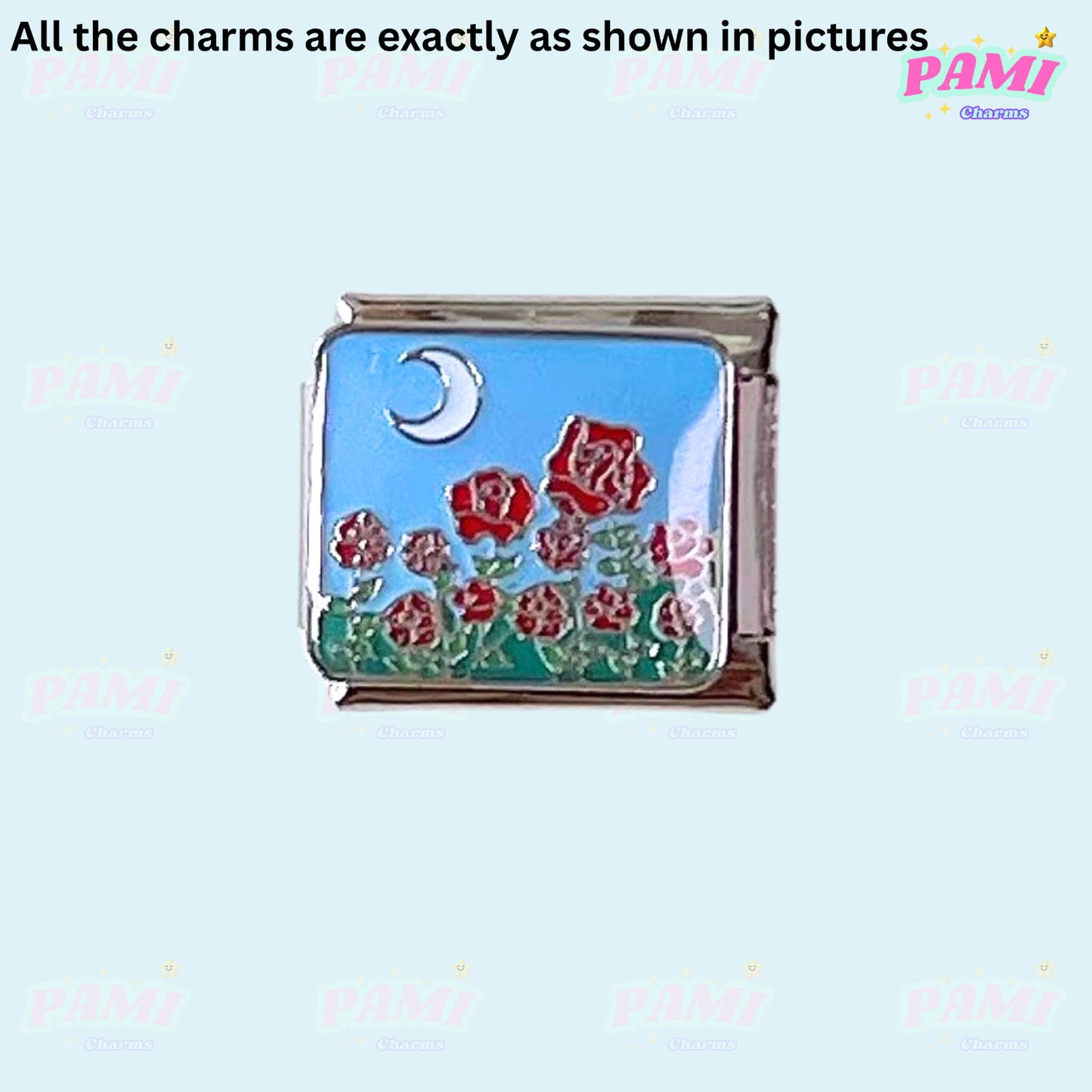 Moon Flowers Nature Italian Charms - Fits All Classic 9mm Bracelets