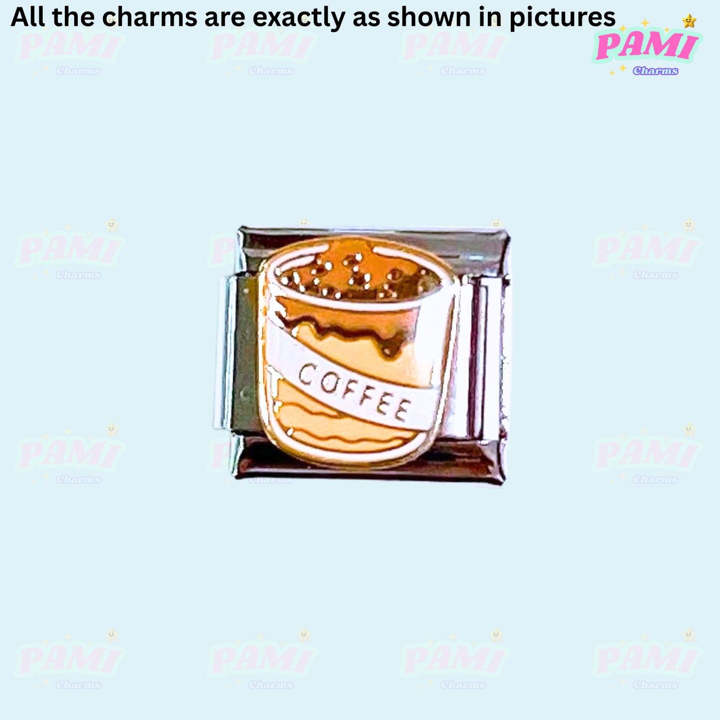 Coffee lover latte cafe Italian Charm fits Italian charm bracelet or major brand