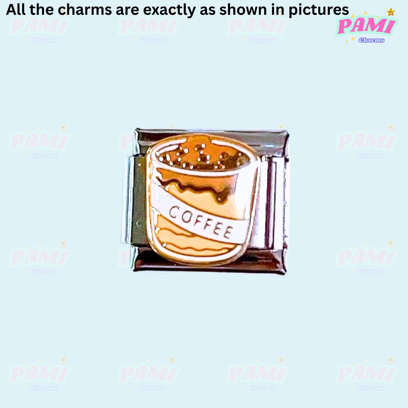 Coffee lover latte cafe Italian Charm fits Italian charm bracelet or major brand