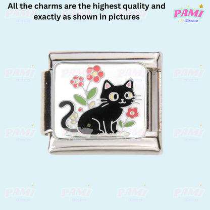 Cute cat cat lover Italian Charms- fits all 9mm classic Italian charms bracelet