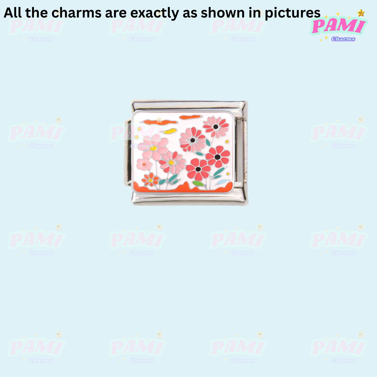 Floral/Flower Tulip, Lotus, Rose Modular Italian Charms - Fits all classic 9mm Bracelet Italian Charm