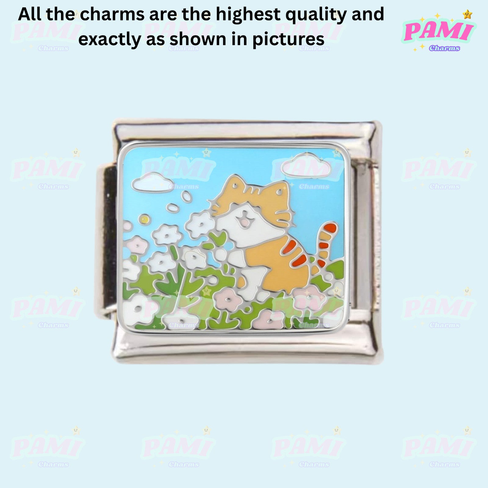 Cute sweet cat cat lover Italian Charms fits all classic Italian charms bracelet