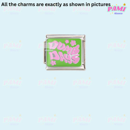 Trendy Quote Motivation Words Modular Italian Charms - Fits all classic 9mm Bracelet Italian Charm