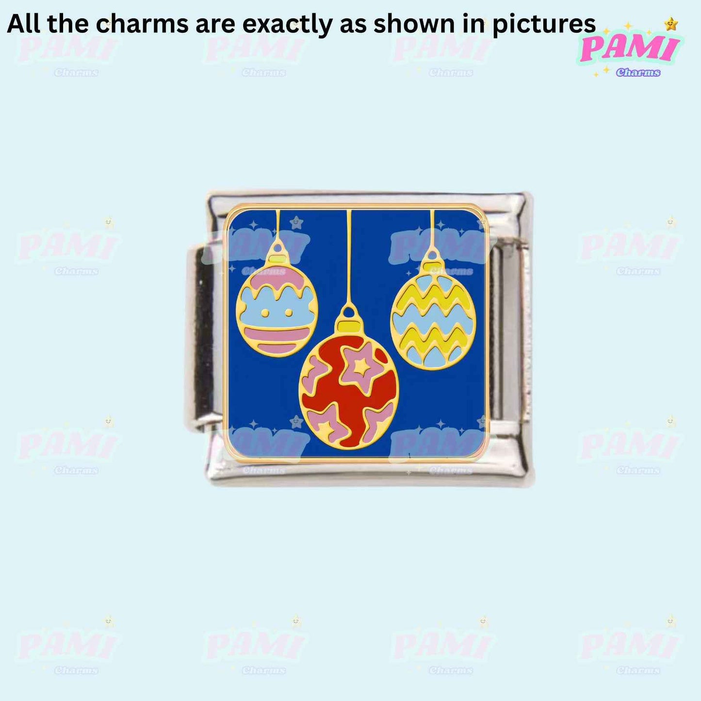 Star/Moon/Lucky/Night Modular Italian Charms - Fits all classic 9mm bracelet 8- Three balls Italian Charm