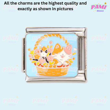 Cute sweet cat cat lover Italian Charms fits all classic Italian charms bracelet